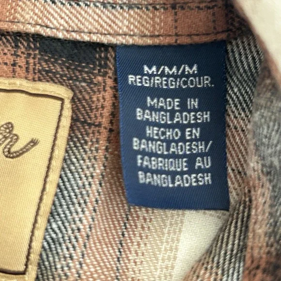 Wrangler‎ Retro Western Shirt Men's M – Brown Plaid, Pearl Snap Buttons, Cotton - Picture 11 of 14